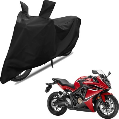 RiderShine Two Wheeler Cover for Honda(CBR 650F, Black)