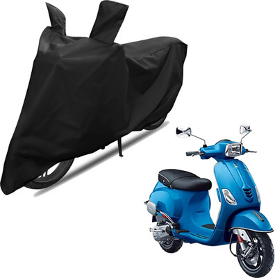 RiderShine Two Wheeler Cover for Piaggio(Vespa SXL 125, Black)