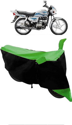 Mdstar Waterproof Two Wheeler Cover for Hero(Splendor Plus, Black, Green)