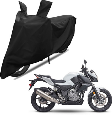 RiderShine Two Wheeler Cover for Honda(CB300R, Black)