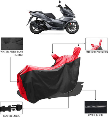 KEDIT Two Wheeler Cover for Honda(PCX 125, Red, Black)