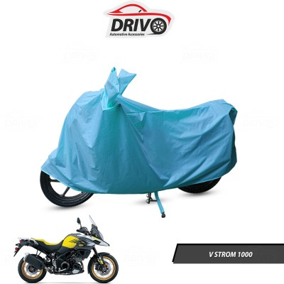 Drivo Waterproof Two Wheeler Cover for Suzuki(V Strom 1000, Blue)