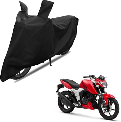 RiderShine Two Wheeler Cover for TVS(Apache RTR 160 4V, Black)