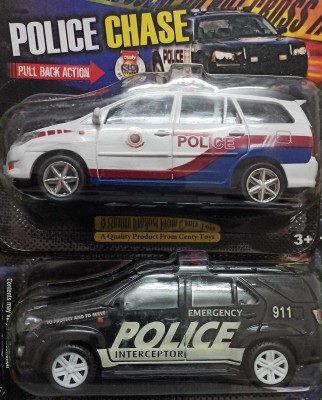 viaan world Combo Pack Of CENTY ( fortune Interceptor & police chase ) Cars Toy for kids(White, Black, Pack of: 1)