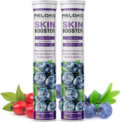 RELOAD NUTRITION Glutathione & Collagen, Skin Glow-Whitening Effervescent(2 x 15 Tablets)