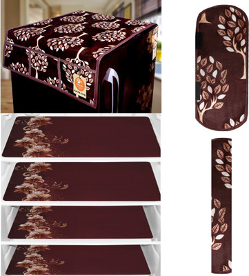 Kanushi Industries Refrigerator  Cover(Width: 99 cm, brown)