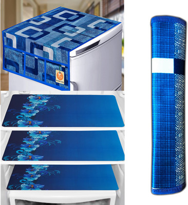 Kanushi Industries Refrigerator  Cover(Width: 91 cm, Blue)