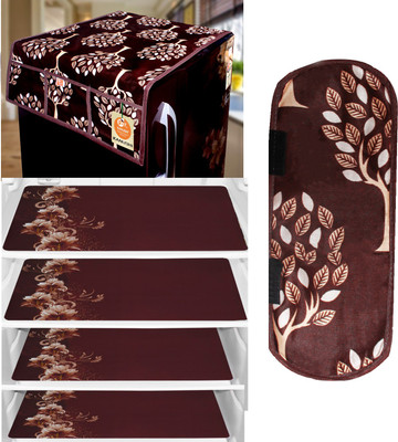 Kanushi Industries Refrigerator  Cover(Width: 99 cm, Brown)