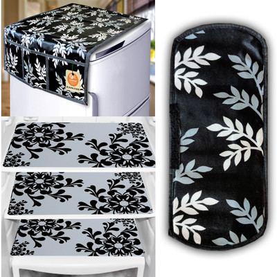 Kanushi Industries Refrigerator  Cover(Width: 54 cm, Black)