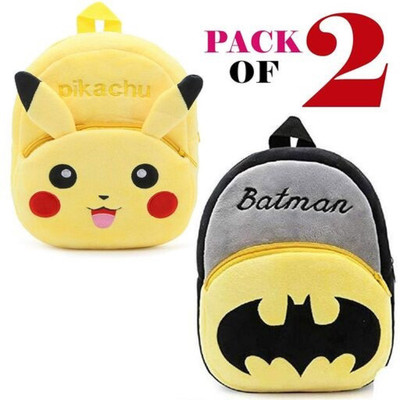 INDIGNITE PRINTED PIKACHU AND BATMAN BAG 12 L Backpack(Yellow)