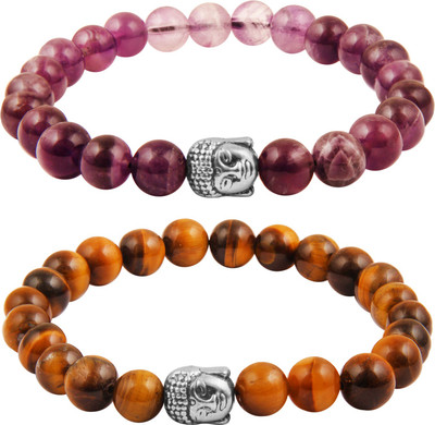 Pearlz Ocean Alloy Crystal, Quartz Silver Bracelet Set(Pack of 2)