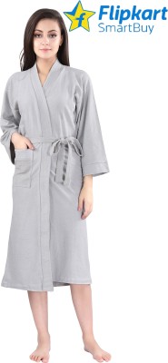 Flipkart SmartBuy Grey XXL Bath Robe(1 Bath Robe, For: Women, Grey)