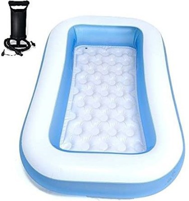 Dherik Tradworld 5.5 FT. Bath tub for Baby Inflatable Rectangular Pool with Air Balloon Pump(Multicolor)