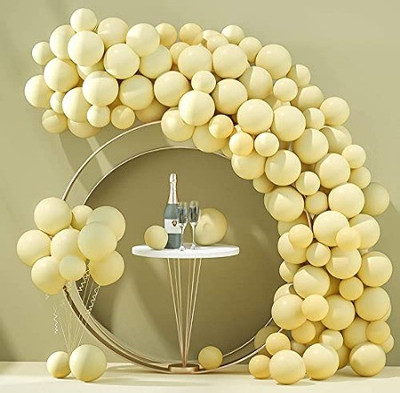 Jolly Party Blooms Event Pastel Yellow Balloons Latex Party Balloons (Pack Of 50pc)
