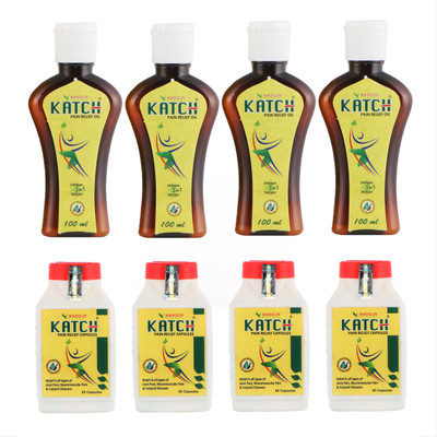 masolin KATCH AYURVEDIC JOINT&BONE PAIN RELIEF OIL&CAPSULES COMBO-3X100ML OIL+3X60CAPS Liquid(8 x 50 ml)