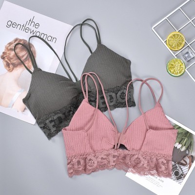 DARKVELLY Women Bralette Lightly Padded Bra(Grey, Pink)