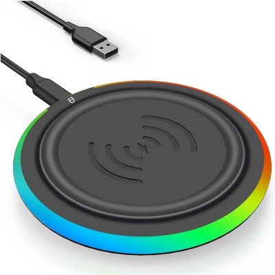 Fuel co 15W Fast Wireless Charger Type-C , RGB for iPhone 13/12/11, Galaxy S22/S21/Note Charging Pad