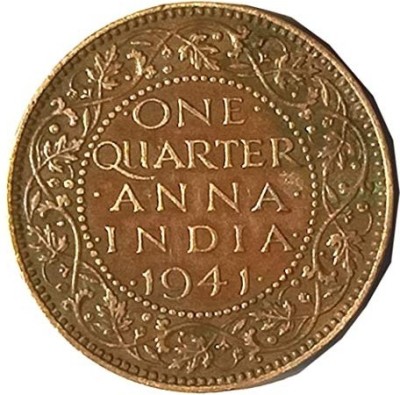 TANTIQUE GEORGE VI KING EMPEROR ONE QUARTER ANNA COIN. Modern Coin Collection(1 Coins)