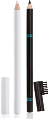tanvi27 white pencil kajal with black eye brow pencil and eye liner water proof(2 Items in the set)