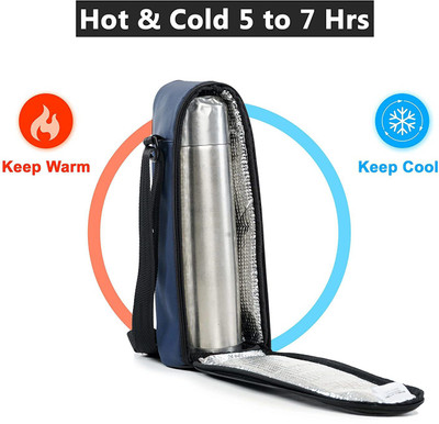 Atipriya Insulated Water Bottle Bag 1 Liter | Blue/Black(Blue, Black)