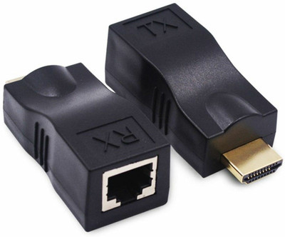microware HDMI Cable 0.2 m 4K 3D HDMI 2.0 30M Extender to RJ45 Over Cat 5e/6 Network LAN Ethernet Adapter(Compatible with PS3, HDTV, Set Top Box, Computer, Black)