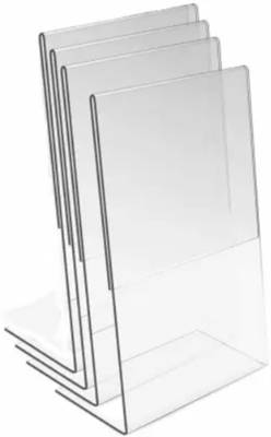 CPI 1 Compartments Acrylic Menu Paper Holder Acrylic Signage, Acrylic Photo Frame Stand 6X4 In 4PC