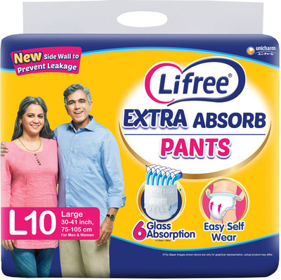 LIFREE Extra Absorb L10 Adult Diapers - L(10 Pieces)