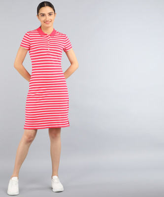 TOMMY HILFIGER Women Shirt Pink Knee Length Dress