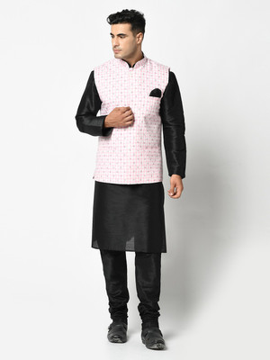 DEYANN Men Kurta Churidar Ethnic Jacket Set