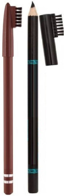 tanvi27 BLACK BOLD EYE BROW PENCIL AND BROWN EYE BROW PENCIL WATER PROOF(BLACK ,BROWN)