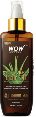 WOW SKIN SCIENCE Aloe Vera Hair Oil for Scalp Soothing and Nourishment – 150ml D Shape Hair Oil (150 ml)