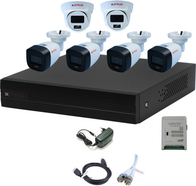 CANRON Power supply,Bnc & Dc,Cp Plus DVR,Bullet & Dome 2.4 MP Full Color HD Camera,CL56 Security Camera(8 Channel)