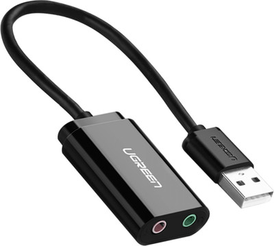 Ugreen USB External Stereo Sound Card Headphone and Microphone Jack Audio Converter USB 2.0 Internal Sound Card(2 Audio Channel)