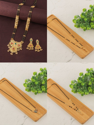 BRANDSOON Brass Gold-plated Black, Gold Jewellery Set(Pack of 1)