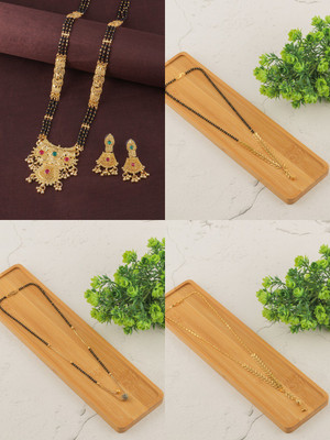 BRANDSOON Brass Gold-plated Black, Gold Jewellery Set(Pack of 1)