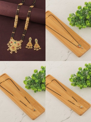 BRANDSOON Brass Gold-plated Black, Gold Jewellery Set(Pack of 1)