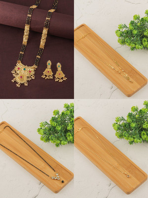 BRANDSOON Brass Gold-plated Black, Gold Jewellery Set(Pack of 1)