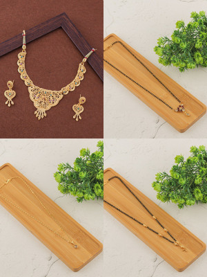 BRANDSOON Brass Gold-plated Multicolor Jewellery Set(Pack of 1)