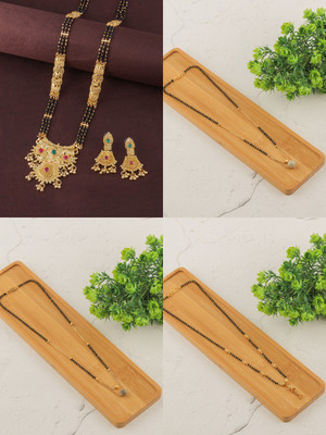 BRANDSOON Brass Gold-plated Black, Gold Jewellery Set(Pack of 1)