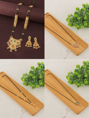 BRANDSOON Brass Gold-plated Black, Gold Jewellery Set(Pack of 1)