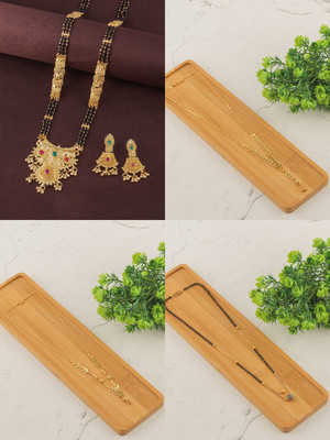 BRANDSOON Brass Gold-plated Black, Gold Jewellery Set(Pack of 1)