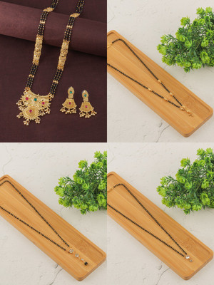 BRANDSOON Brass Gold-plated Black, Gold Jewellery Set(Pack of 1)