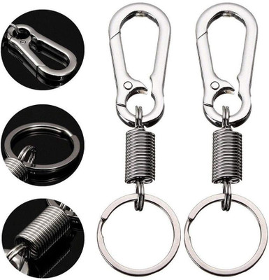 WHITE POPCORN Combo Of Spring Hook Locking Metal Keychain Key Chain