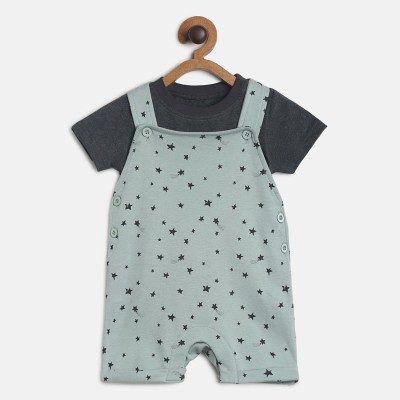 MINI KLUB Baby Boys Casual T-shirt Dungaree(Marshmallow)