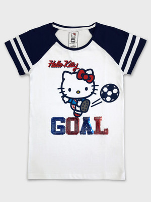HELLO KITTY Boys Printed Pure Cotton Regular T Shirt(Multicolor, Pack of 1)