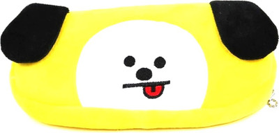 AweStuffs BTS Chimmy BT21 Art Polyester Pencil Box(Set of 1, Yellow)