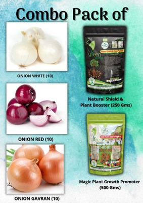 Green World (ONION + ONION + ONION GAVRAN ) & Organic Nutrients Manure Seed Seed(750 per packet)