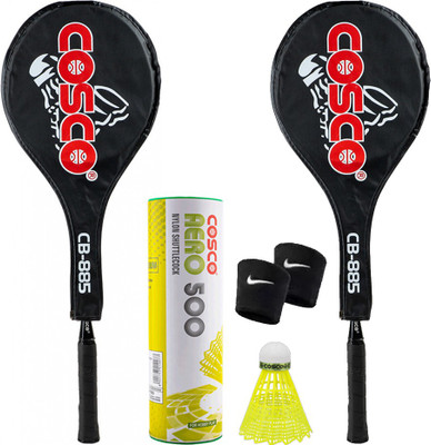 COSCO CB-885 Aluminium Frame And Aero 500 Shuttle Box and Wrist Band Badminton Kit