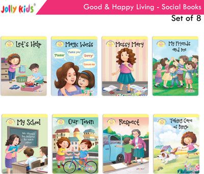 Jolly Kids Good & Happy Living The Social Way Story Books Set Of 8 Ages 3-8 Yrs(Paperback, Jolly Kids)