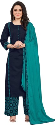 FABRILON Printed Kurta, Palazzo & Dupatta Set